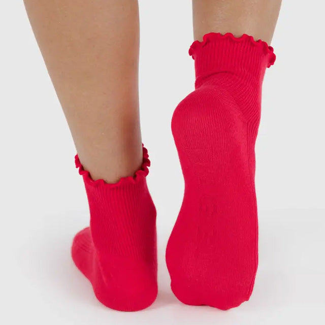 Lettuce Edge Socks - Set of 2 Lavender + Red