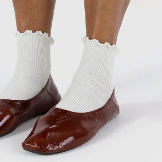 Lettuce Edge Socks - Set of 2 White