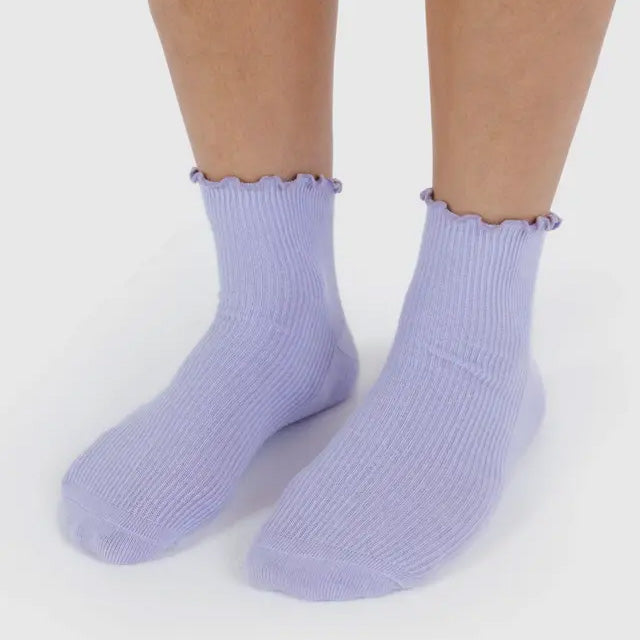 Lettuce Edge Socks - Set of 2 Lavender + Red