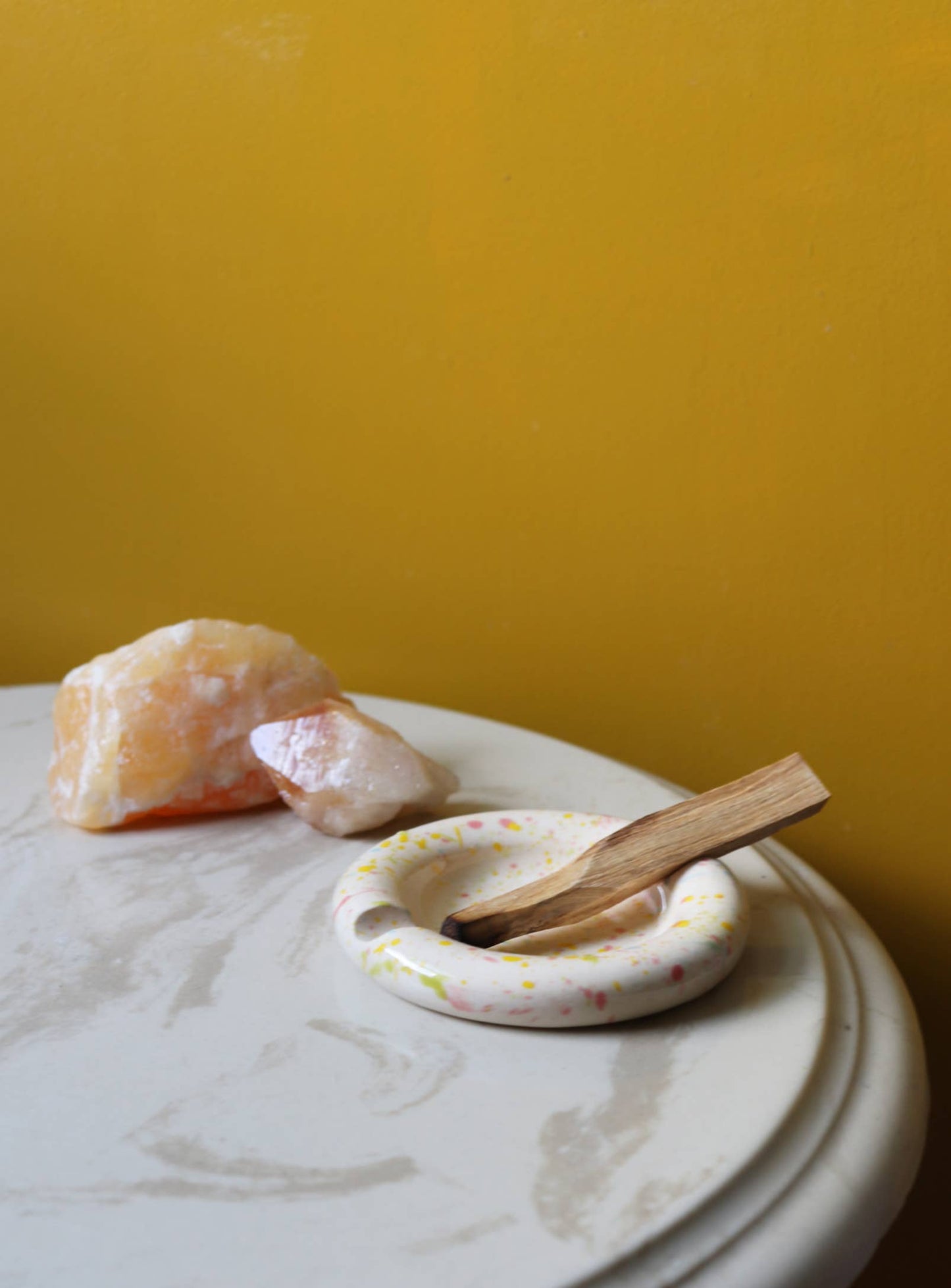 Handmade Ceramic Bubble J Tray - Speckled Clay Splash