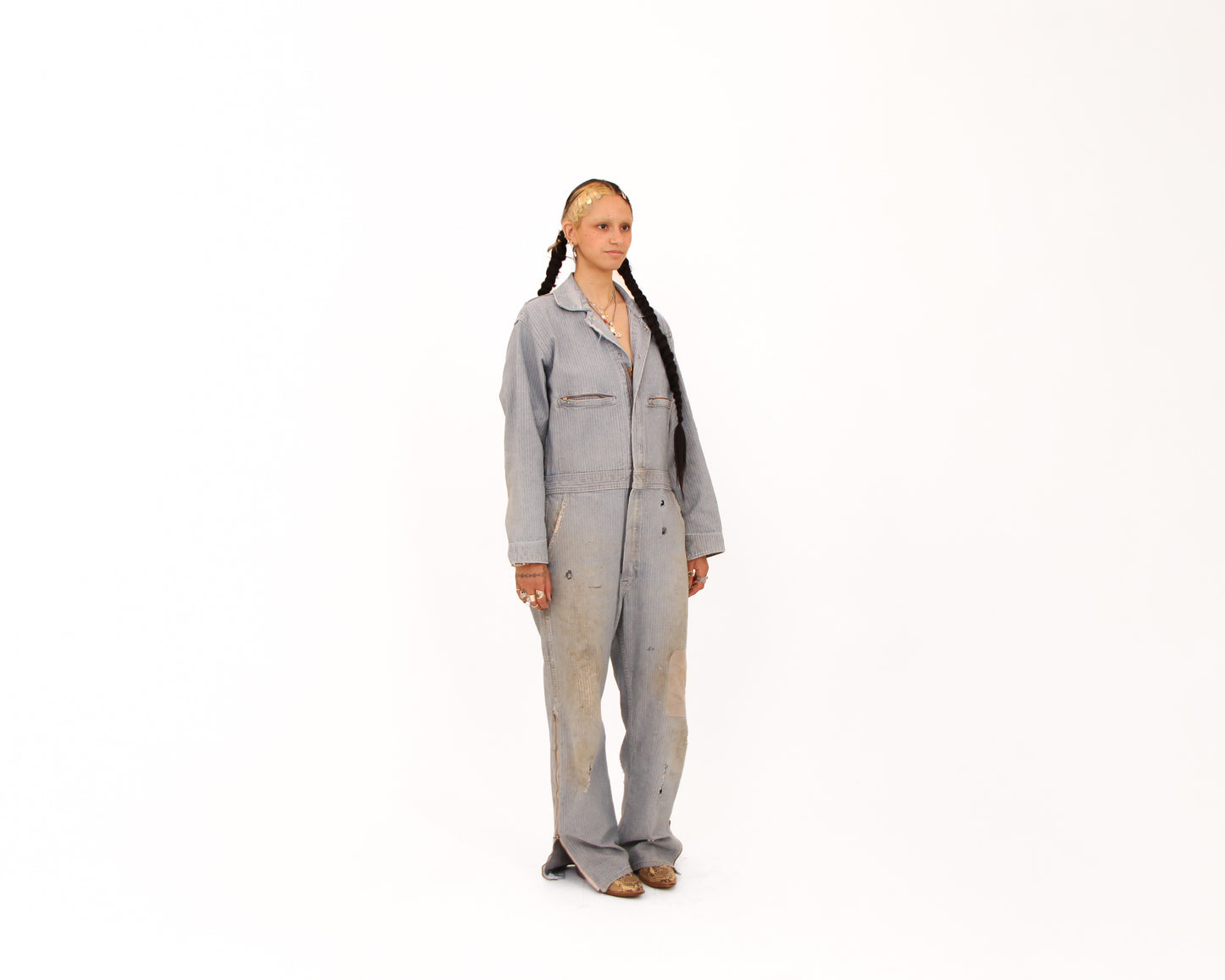 1970s Key Hickory Stripe Jumpsuit
