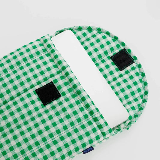 Laptop Sleeve 13/14" – Green Gingham