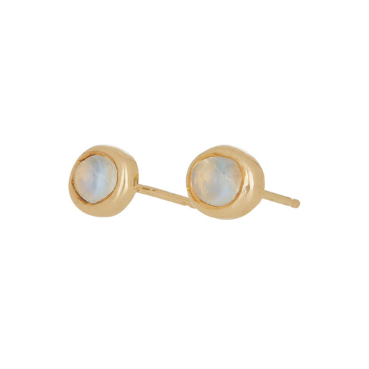 Apollo Studs – Gold Moonstone