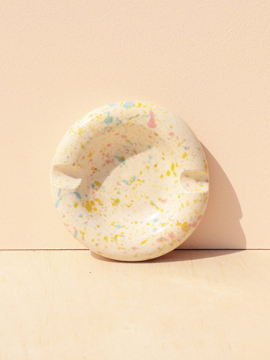 Handmade Ceramic Bubble J Tray - Speckled Clay Splash