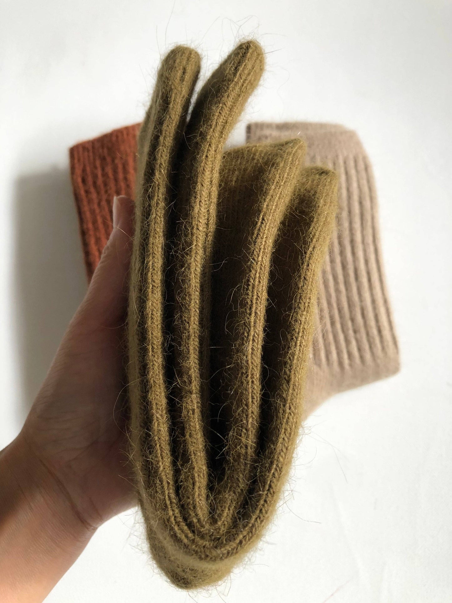 Royal Angora Wool Socks - Olive