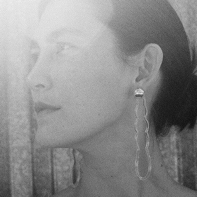 Nuage Glass Earrings - Silver