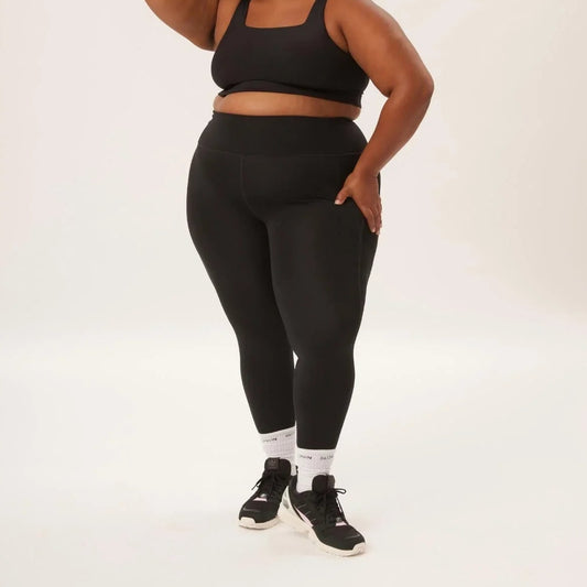 High-Rise Compressive Leggings — Black