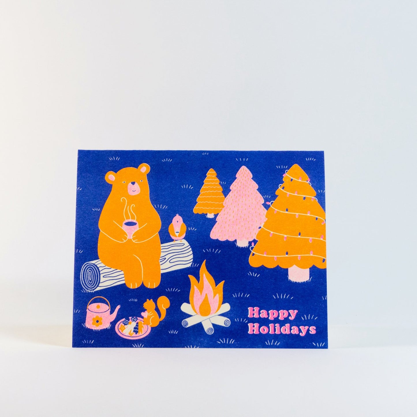 Bear & Friends Holiday Risograph Card