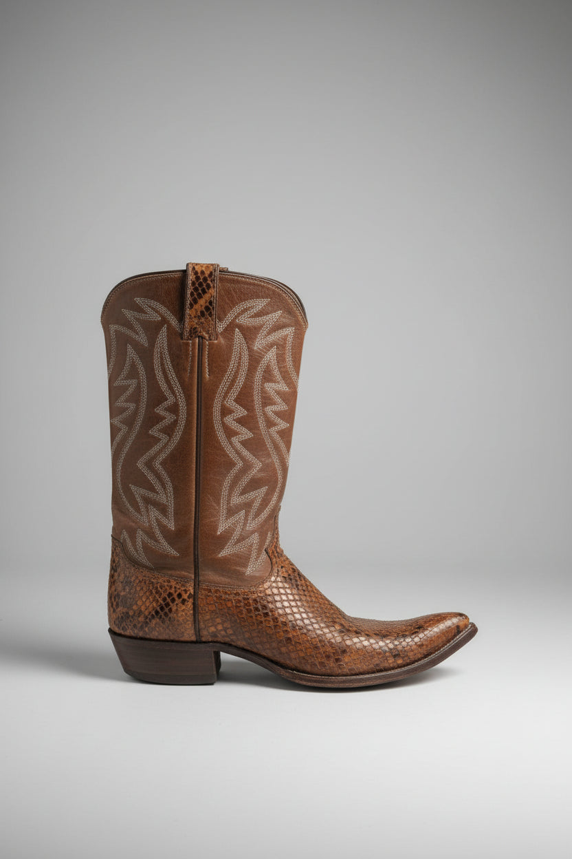 1980s Justin Snakeskin Cowboy Boots