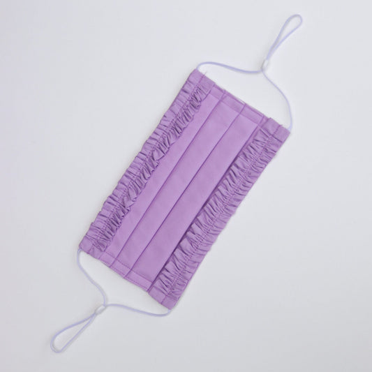 Triple-layer pleated style mask with adjustable ear clasps that ensure a snug and comfortable fit.