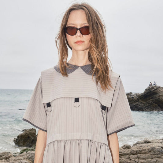 Pumice Dress - Striped Stone