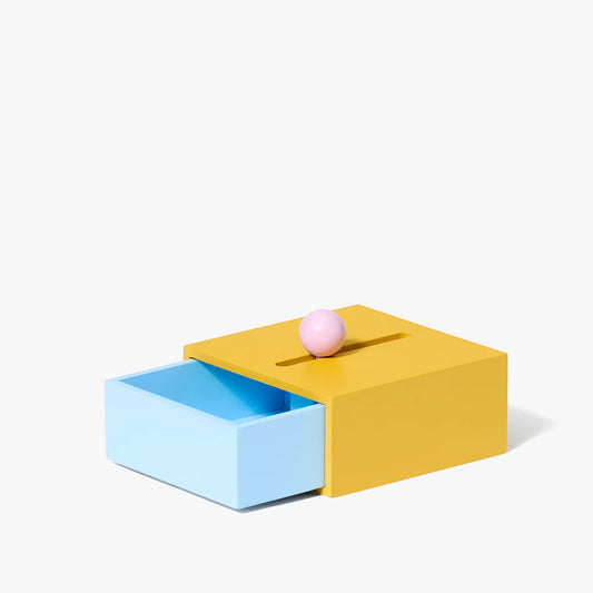 Small Cache Box - Yellow / Blue