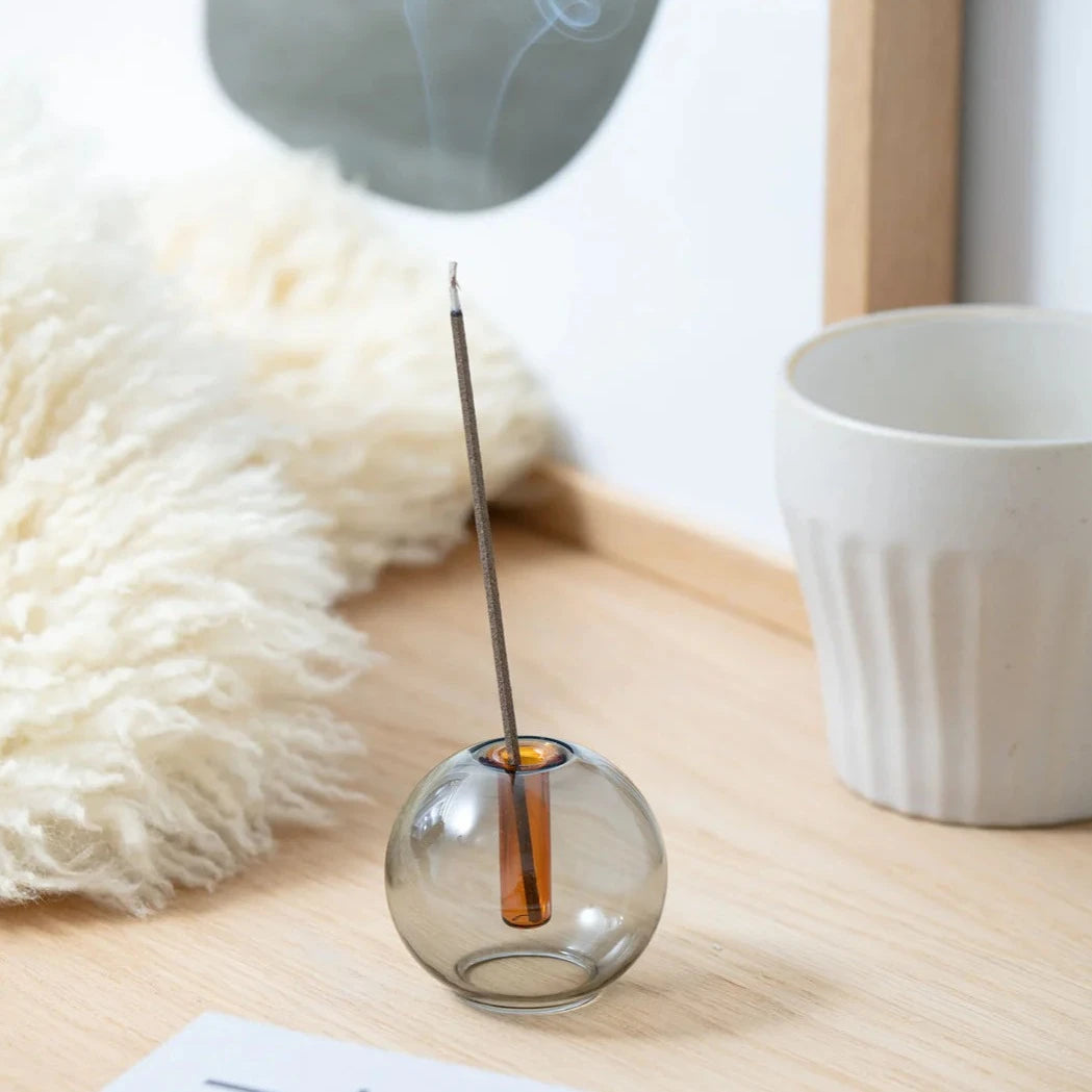 Mini Bubble Vase - Smoke / Amber