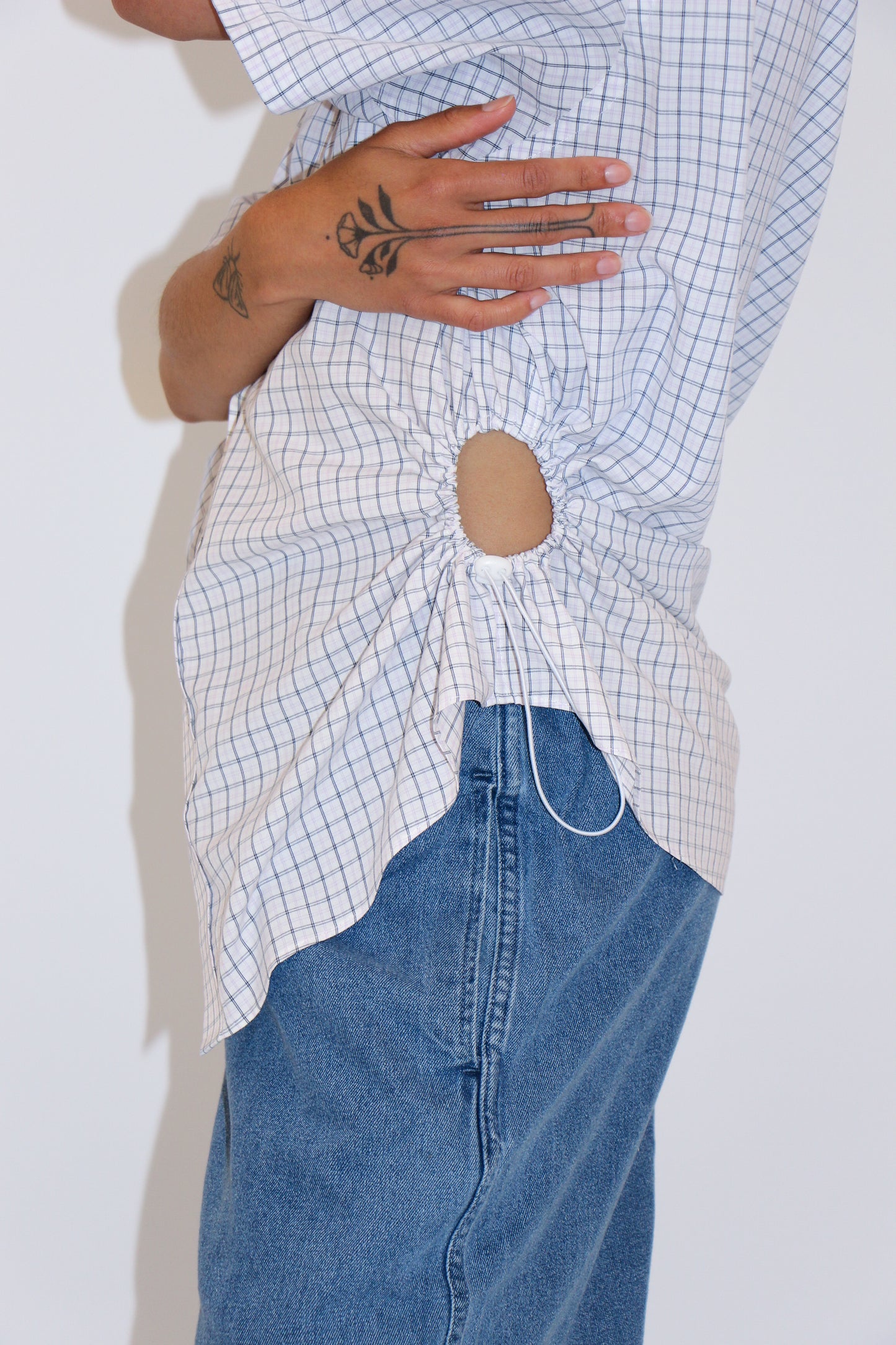 Short Sleeve Bungee Shirt — Blue Check