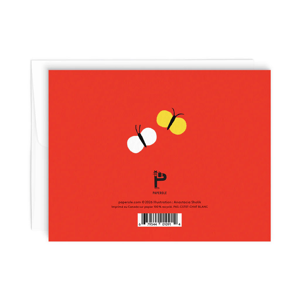 Chat Blanc Greeting Card