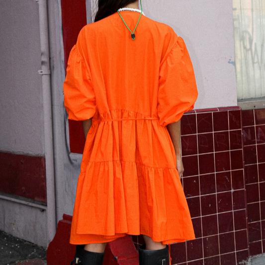 Utility Wrap Dress - Tangerine