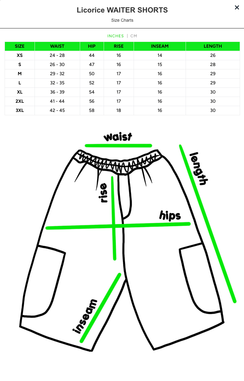 Waiter Shorts — Black