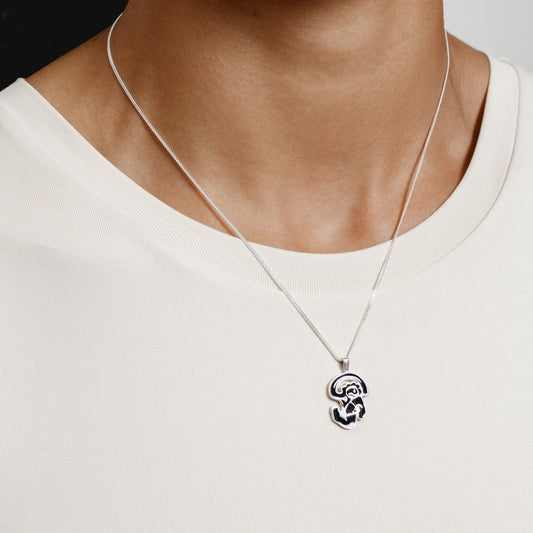 Tori Necklace - Navy & Silver