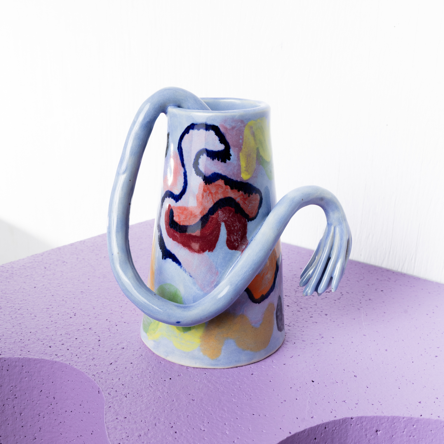 Blue Bricolage Wonky Vase