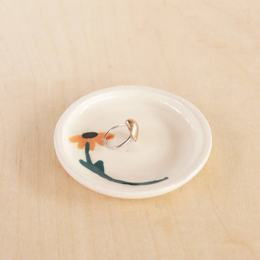 Ceramic Sunflower Ring Tray Decorative Plate