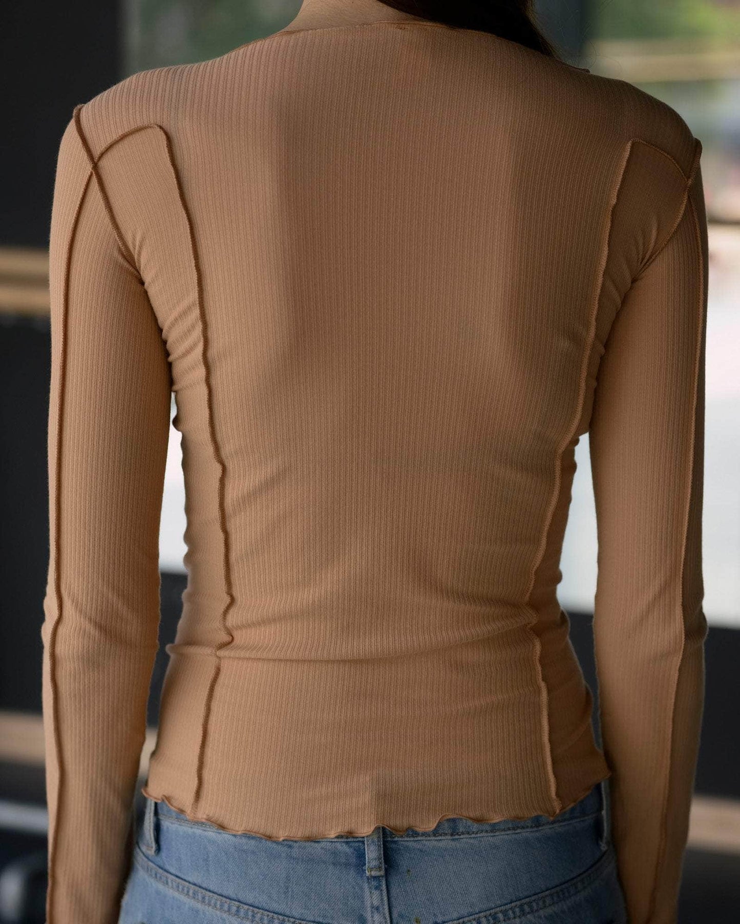 Omato Long Sleeve Tee - Fine Organic Cotton Rib - Aural