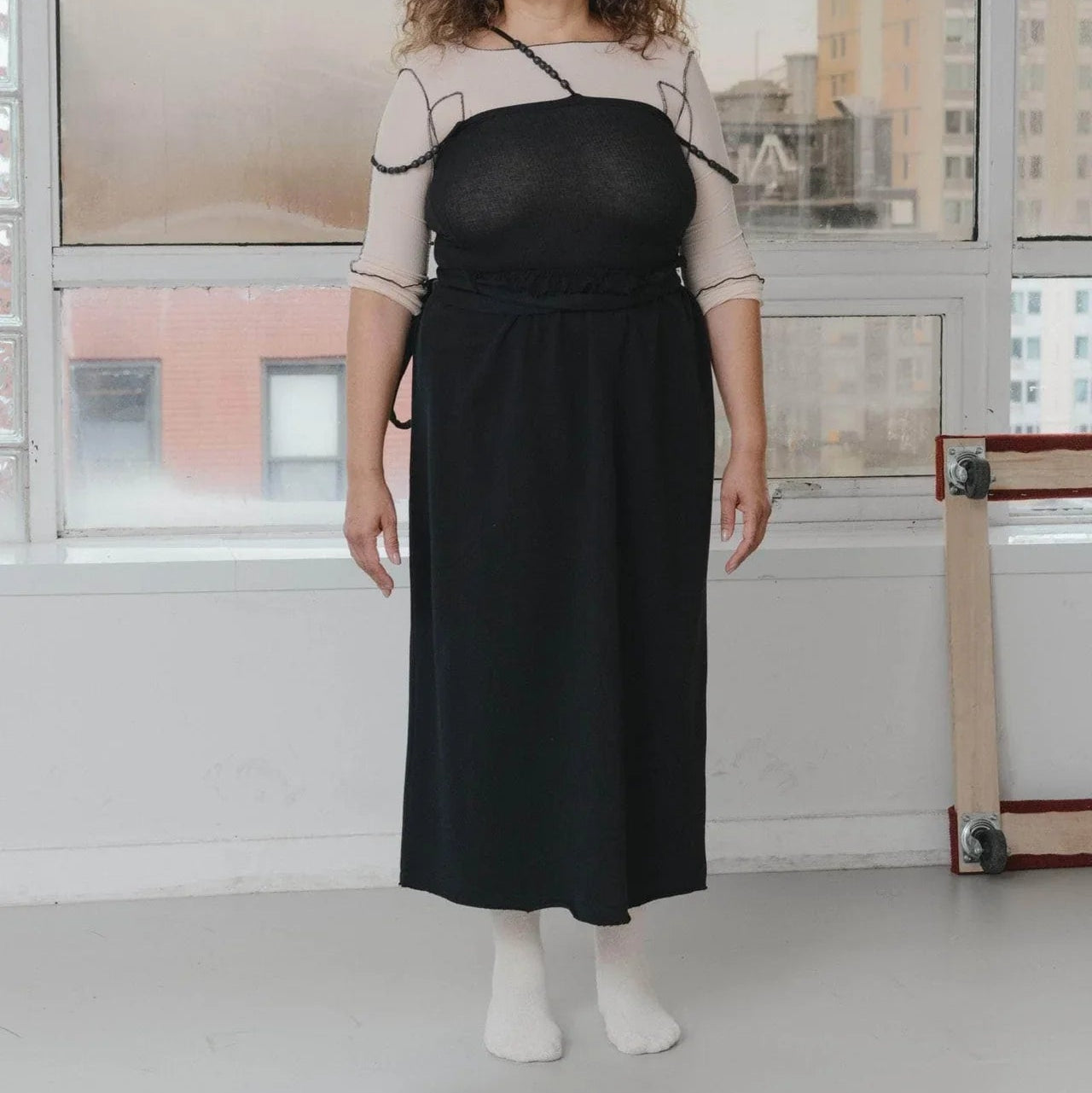 Route Skirt - Black Cotton Jersey