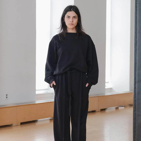 Route Sweatshirt - Black Cotton