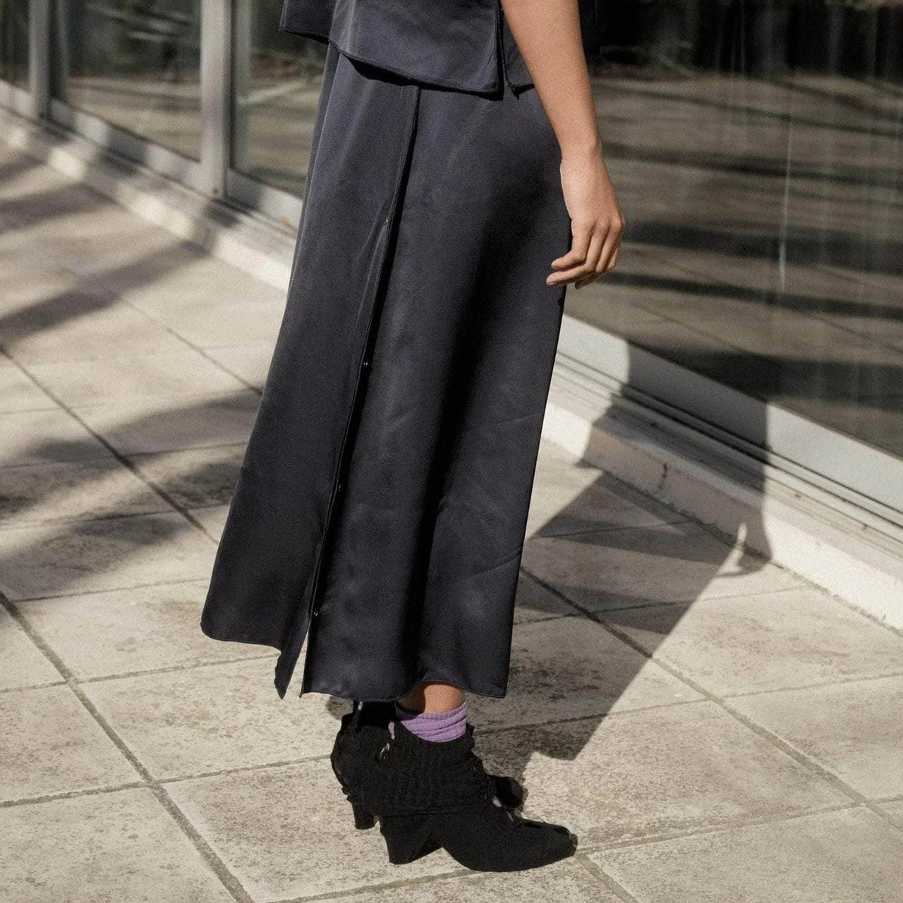 Clavo Viscose Skirt - Blue Black