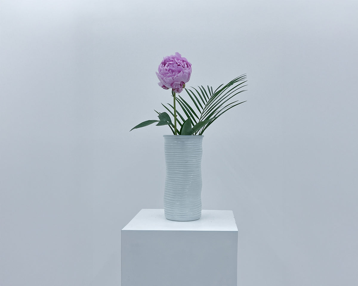 Rippled White Vase #2