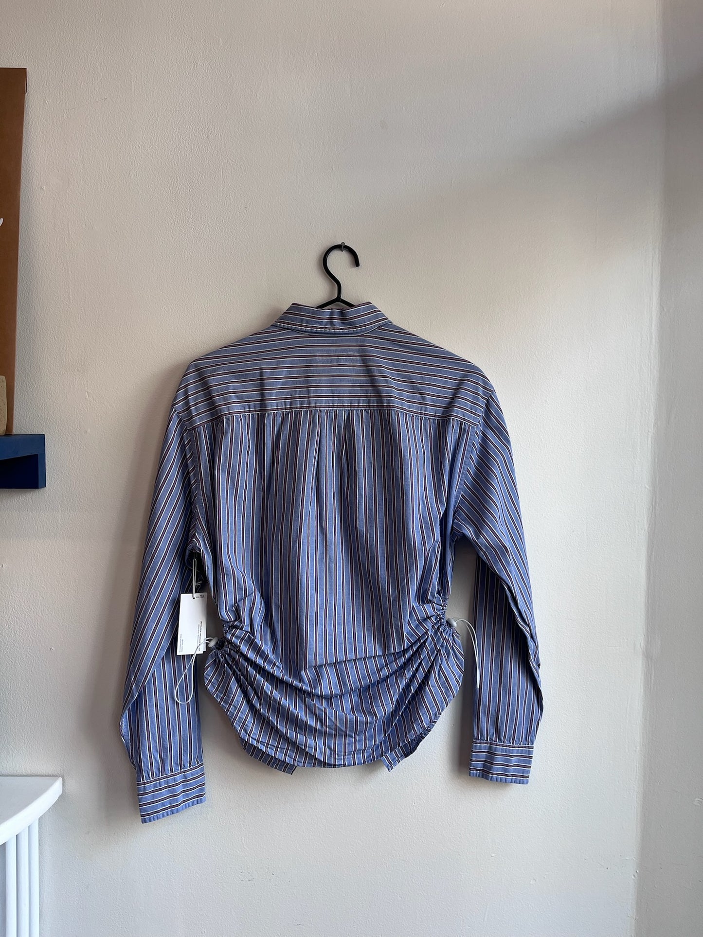 Nena Hansen Bungee Shirt - Blue + Burgundy Stripes - Medium/Large