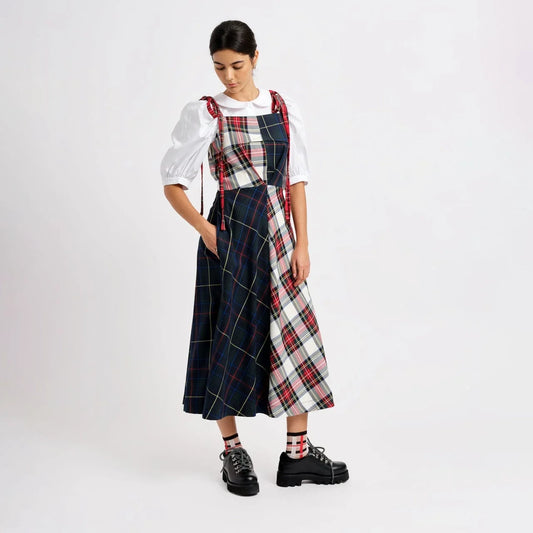 Half-Half Dress – Plaid Combo