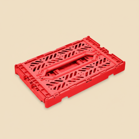 Foldable Crate Folded — Beige Packshot