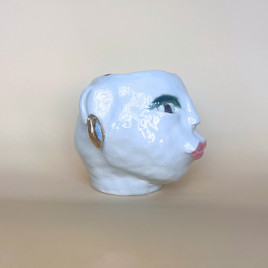 Ceramic Eleanor Vase with Open Eyes