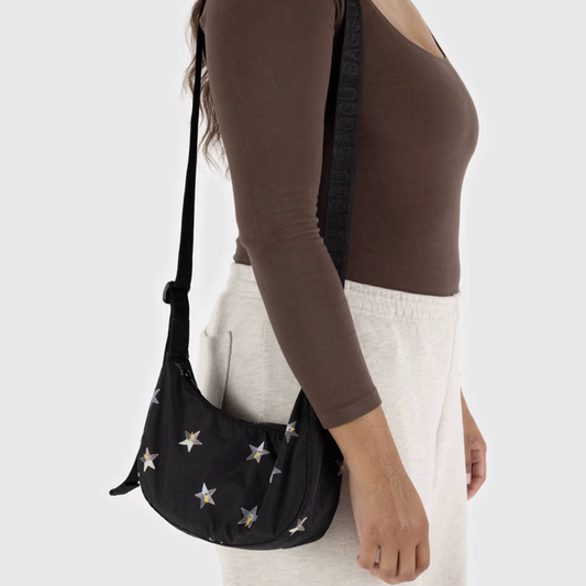 Small Nylon Crescent Bag - Stars