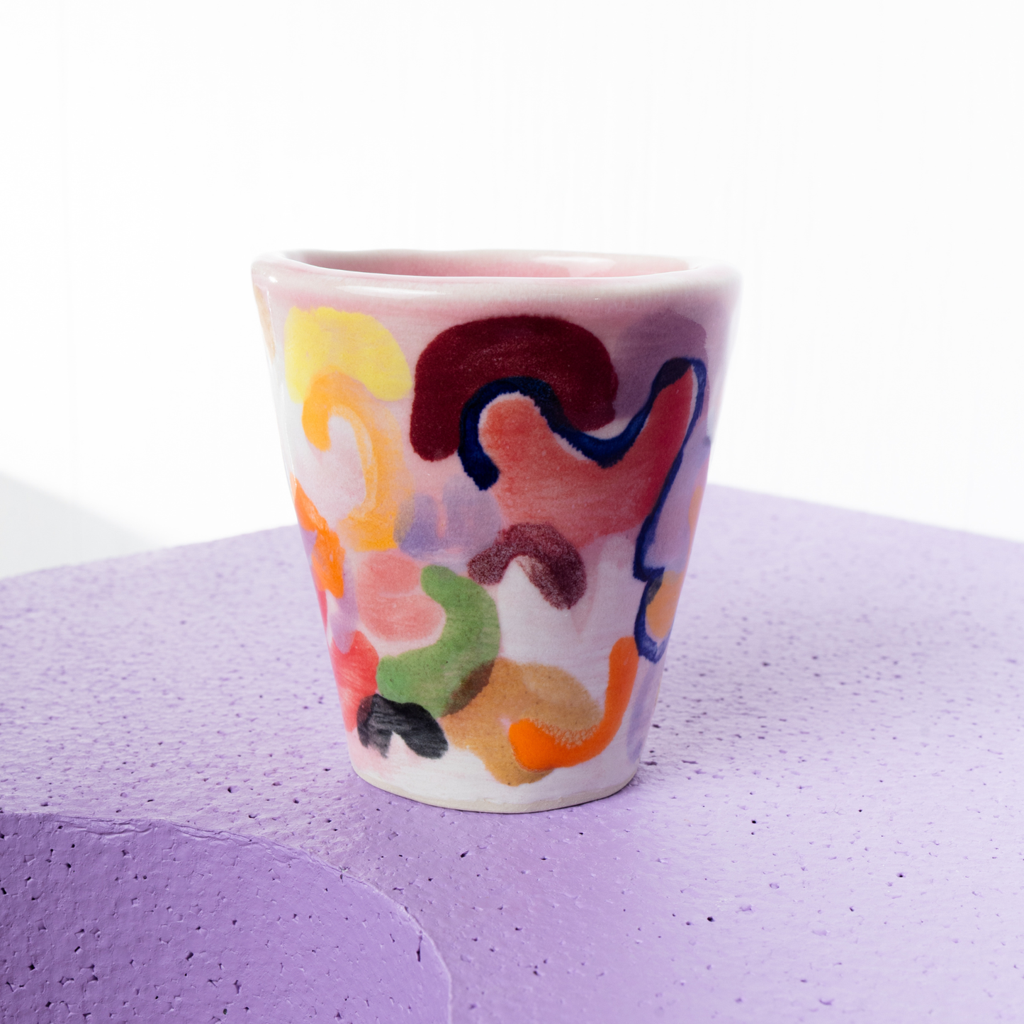 Ceramic Tumbler - Pink Bricolage