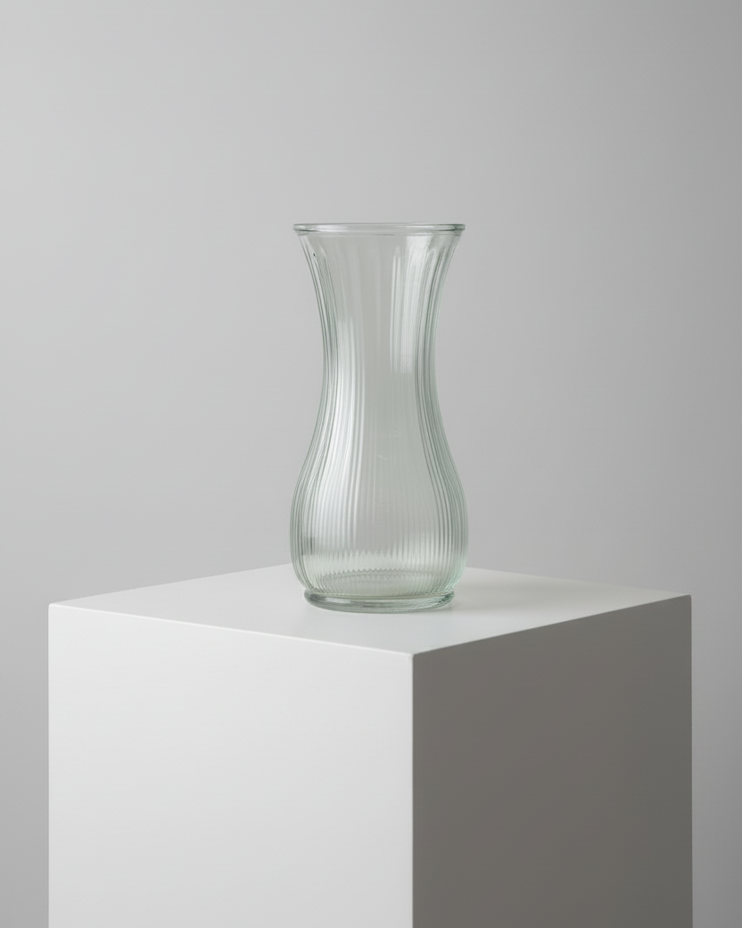 Ribbed Clear Glass Vase – Studio v2