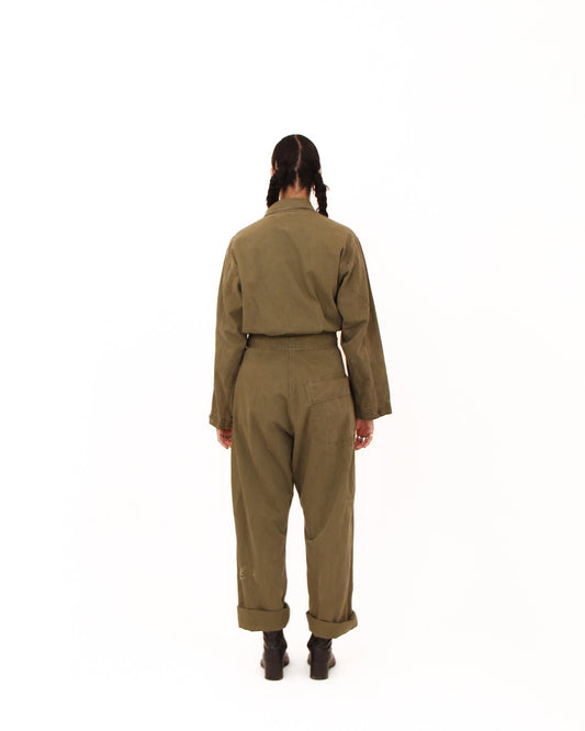 1940s WW2 HBT Army Belted Coverall