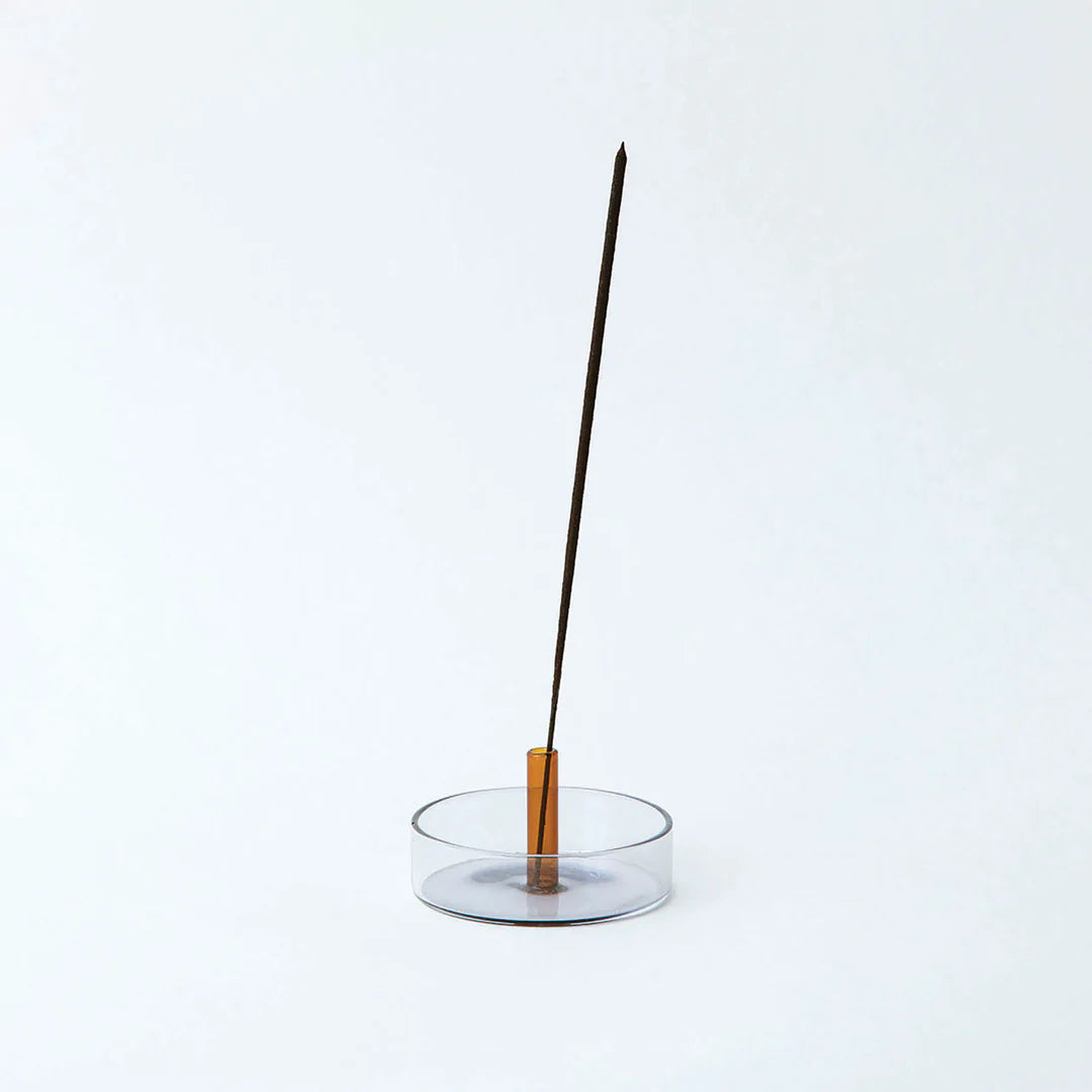Duo Tone Glass Incense Holder – Grey / Orange