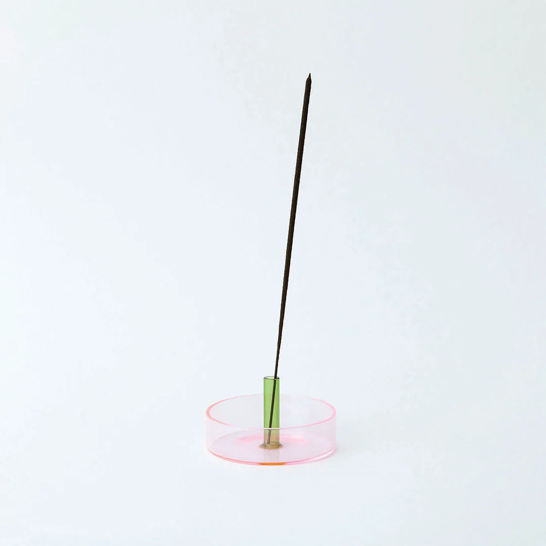 Duo Tone Glass Incense Holder – Pink / Green