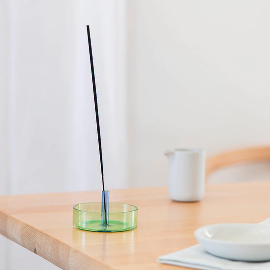 Duo Tone Glass Incense Holder – Green / Blue