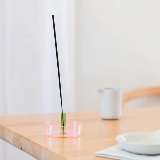 Duo Tone Glass Incense Holder – Pink / Green