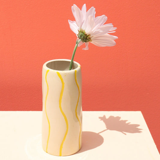Bud Vase - Yellow Stoneware