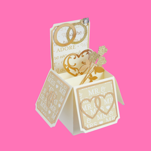 Pop Up Greeting Card - Gold Wedding