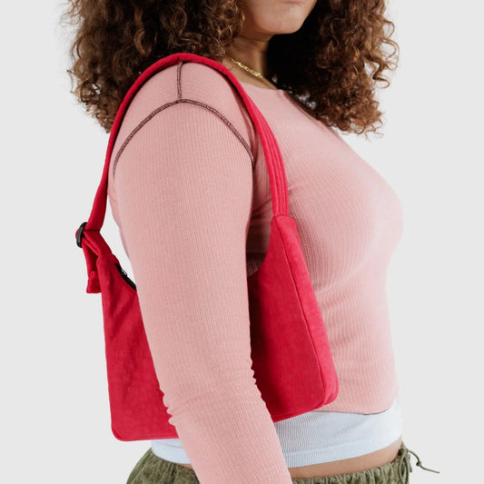 Mini Nylon Shoulder Bag - Candy Apple