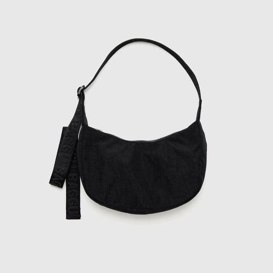 Small Nylon Crescent Bag- Black