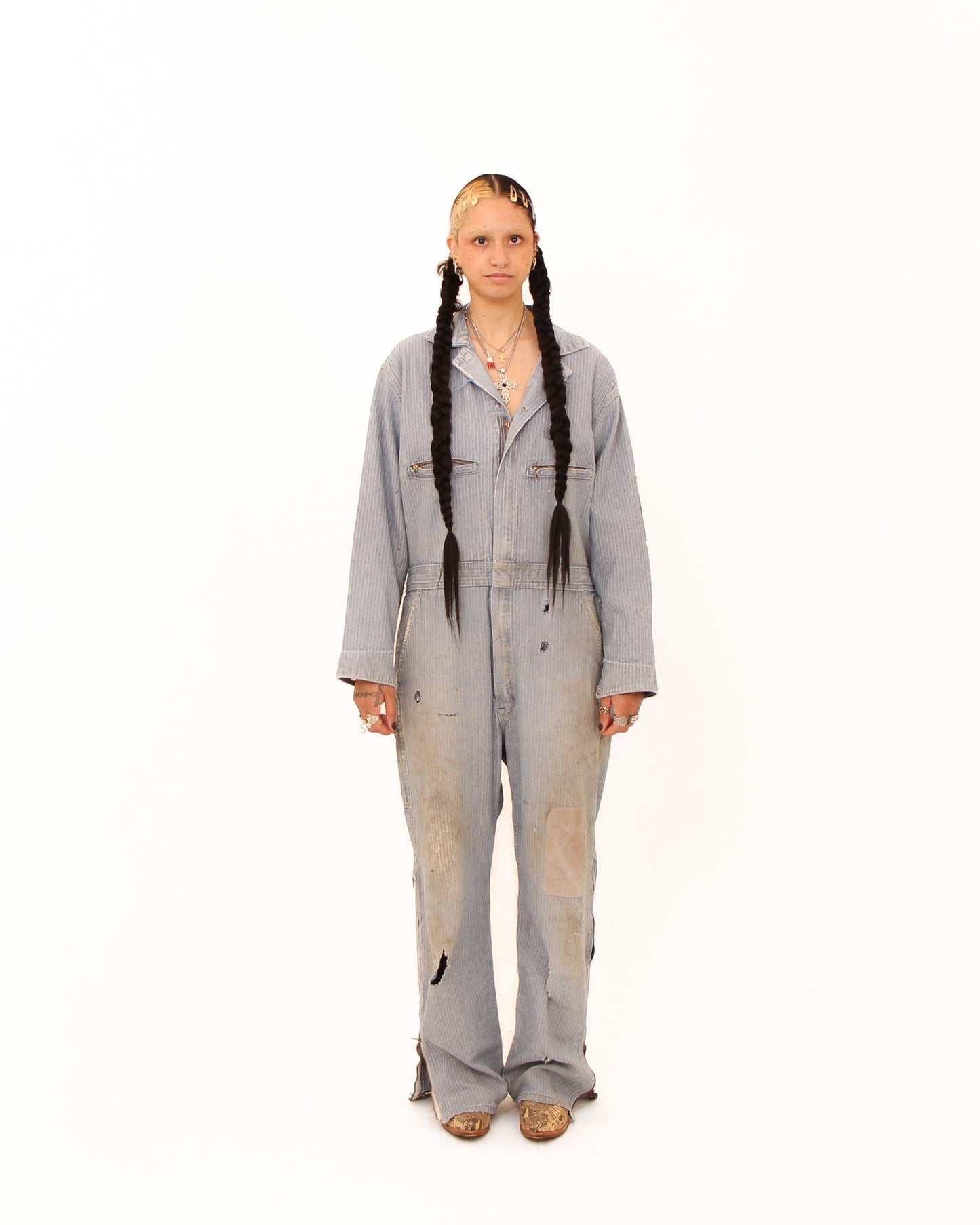 1970s Key Hickory Stripe Jumpsuit