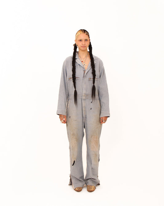 1970s Key Hickory Stripe Jumpsuit