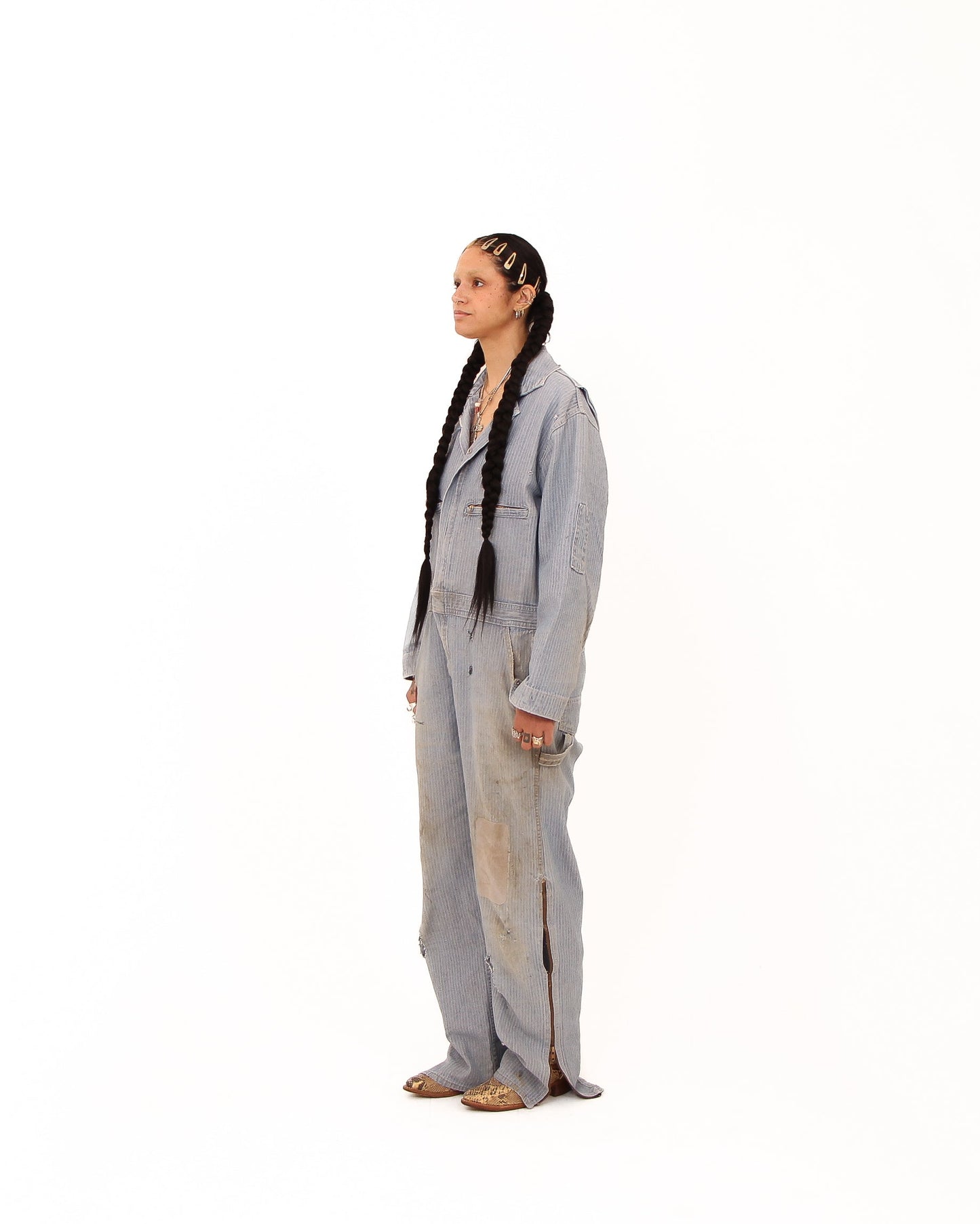 1970s Key Hickory Stripe Jumpsuit
