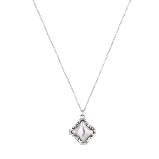 Ruffle Pillow Necklace - Sterling Silver