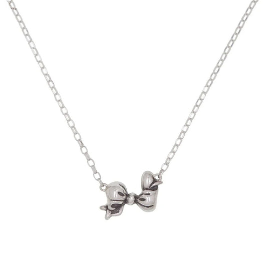 Mini Bow Necklace - Sterling Silver